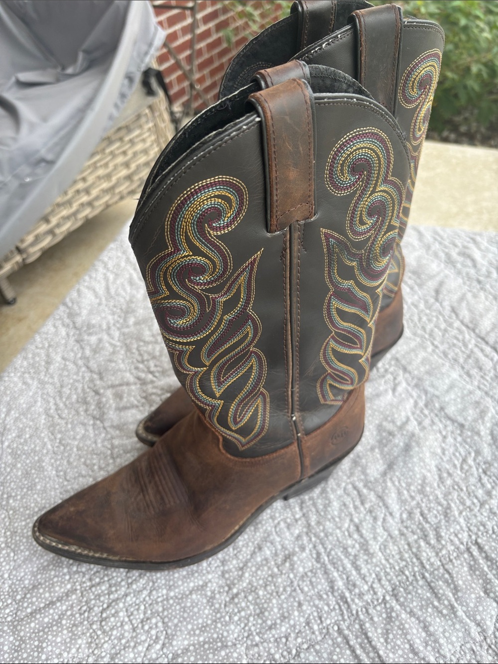 Classic Women's Brown Leather Western Cowboy Boots
